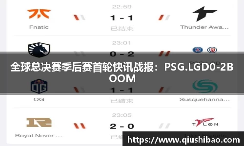 全球总决赛季后赛首轮快讯战报：PSG.LGD0-2BOOM